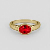 1.29 Ct. Ruby Ring, 18K Yellow Gold 1