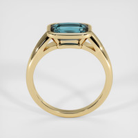 3.05 Ct. Bluish Green Sapphire Ring, 18K Yellow Gold 3