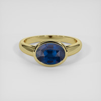 2.02 Ct. Blue Sapphire Ring, 18K Yellow Gold 1