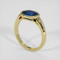 2.02 Ct. Blue Sapphire Ring, 18K Yellow Gold 2