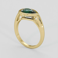 2.57 Ct. Bluish Green Sapphire Ring, 18K Yellow Gold 2