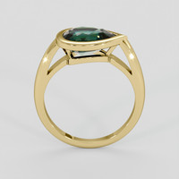 2.57 Ct. Bluish Green Sapphire Ring, 18K Yellow Gold 3