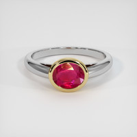 1.19 Ct. Ruby Ring, 14K Yellow & White 1