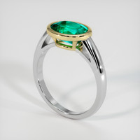 1.86 Ct. Emerald Ring, 18K Yellow & White 2