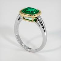 1.90 Ct. Emerald Ring, 18K Yellow & White 2