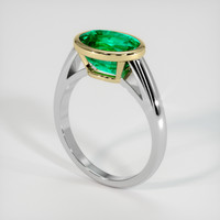 2.64 Ct. Emerald Ring, 18K Yellow & White 2