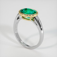 2.10 Ct. Emerald Ring, 18K Yellow & White 2