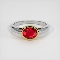 1.24 Ct. Ruby Ring, 18K Yellow & White 1