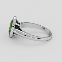 4.44 Ct. Green Zircon Ring, Platinum 950 4