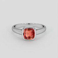 1.16 Ct. Padparadscha Sapphire Ring, Platinum 950 1