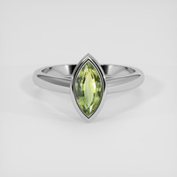 1.12 Ct. Yellowish Green Sapphire Ring, Platinum 950 1
