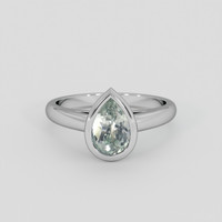 1.40 Ct. Green Sapphire Ring, Platinum 950 1