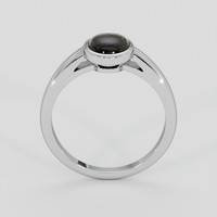 3.84 Ct. Black Sapphire Ring, Platinum 950 3