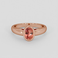 1.08 Ct. Padparadscha Sapphire Ring, 14K Rose Gold 1