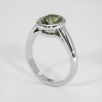 2.37 Ct. Yellowish Green Sapphire Ring, Silver 2