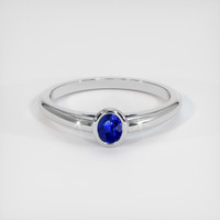 0.68 Ct. Blue Sapphire Ring, 10K White Gold 1