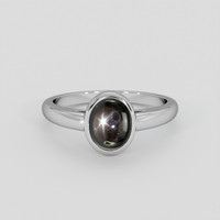 3.84 Ct. Black Sapphire Ring, 10K White Gold 1
