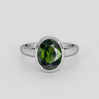 4.44 Ct. Green Zircon Ring, 14K White Gold 1