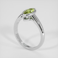1.12 Ct. Yellowish Green Sapphire Ring, 14K White Gold 2