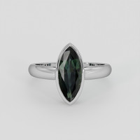 2.02 Ct. Green Sapphire Ring, 14K White Gold 1