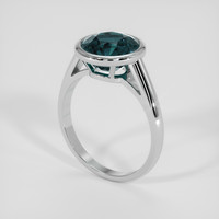 4.29 Ct. Bluish Green Sapphire Ring, 14K White Gold 2