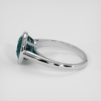 4.29 Ct. Bluish Green Sapphire Ring, 14K White Gold 4