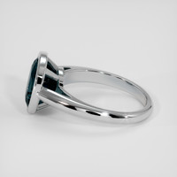 4.88 Ct. Greenish Blue Sapphire Ring, 18K White Gold 4