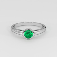 0.43 Ct. Emerald Ring, 18K White Gold 1