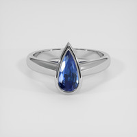 1.06 Ct. Blue Sapphire Ring, 18K White Gold 1