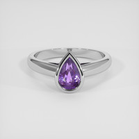 1.75 Ct. Purple Sapphire Ring, 18K White Gold 1