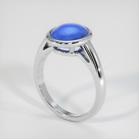 4.95 Ct. Blue Sapphire Ring, 18K White Gold 2