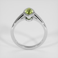 1.12 Ct. Yellowish Green Sapphire Ring, 18K White Gold 3