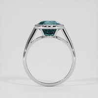 4.29 Ct. Bluish Green Sapphire Ring, 18K White Gold 3