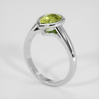 1.95 Ct. Yellowish Green Sapphire Ring, 18K White Gold 2