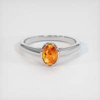 0.72 Ct. Sapphire Ring, 18K White Gold 1