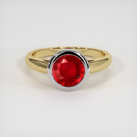 1.67 Ct. Ruby Ring, 14K White & Yellow 1