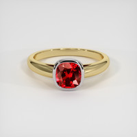 1.31 Ct. Ruby Ring, 14K White & Yellow 1