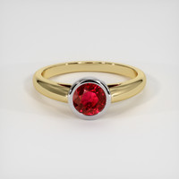 1.39 Ct. Ruby Ring, 14K White & Yellow 1