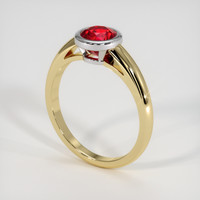 1.39 Ct. Ruby Ring, 14K White & Yellow 2