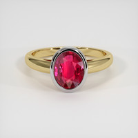 2.03 Ct. Ruby Ring, 14K White & Yellow 1