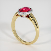 2.03 Ct. Ruby Ring, 14K White & Yellow 2