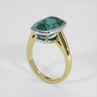 7.47 Ct. Bluish Green Sapphire Ring, 14K White & Yellow 2