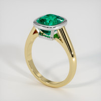 2.79 Ct. Emerald Ring, 18K White & Yellow 2