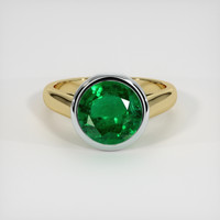 3.42 Ct. Emerald Ring, 18K White & Yellow 1