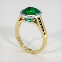 3.42 Ct. Emerald Ring, 18K White & Yellow 2