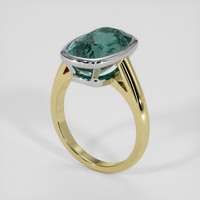 7.47 Ct. Bluish Green Sapphire Ring, 18K White & Yellow 2