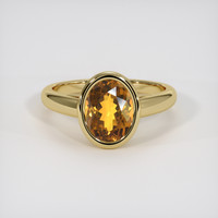 2.78 Ct. Yellowish Orange Sapphire Ring, 14K Yellow Gold 1