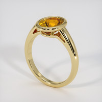 2.78 Ct. Yellowish Orange Sapphire Ring, 14K Yellow Gold 2