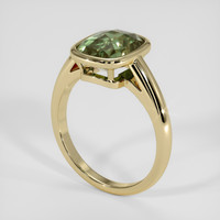 3.35 Ct. Yellowish Green Sapphire Ring, 14K Yellow Gold 2