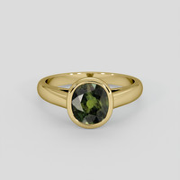 3.02 Ct. Green Sapphire Ring, 14K Yellow Gold 1